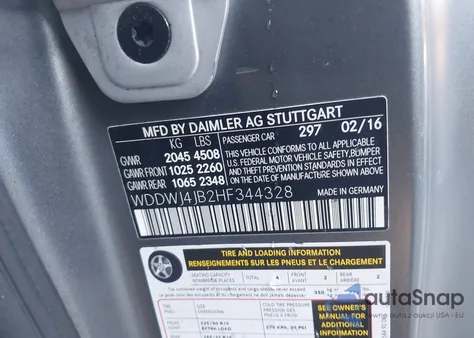 2017 Mercedes-Benz C 300 из США, поврежденный, VIN WDDWJ4JB2HF344328